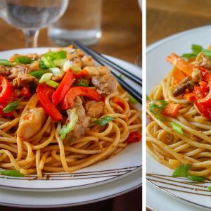 Chicken schezwan hakka noodles