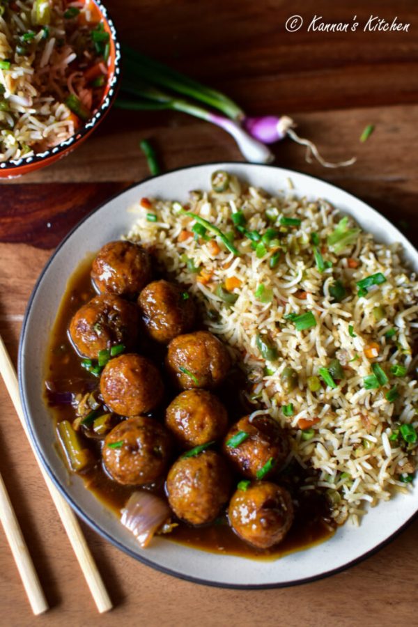 Veg manchurian rice