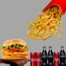 Chicken sandwich+french fries+colddrinks