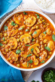 Mushroom Green Peas Masala