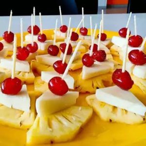 Cheese cherry pineapple