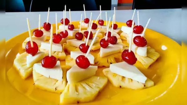 Cheese cherry pineapple