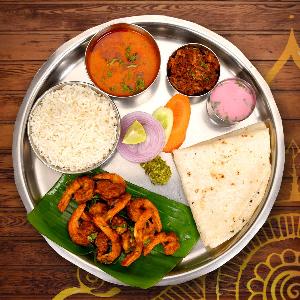 Kolambi Thali (Prawns Thali)